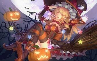 Wallpaper Kawaii Halloween Hat Anime Manga Witch Oppai