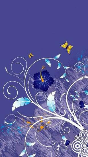 Vector Purple Leaves Flowers Motorola Moto Wallpaper HD