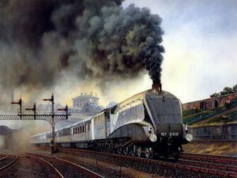 Railroad Art Steam Train Paintings No Desktop Wallpaper