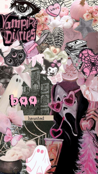 Pink Halloween Aesthetic Wallpaper