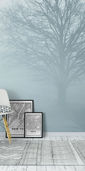 Snowy Winter Forest Landscape Wallpaper Happywall Blue Tree