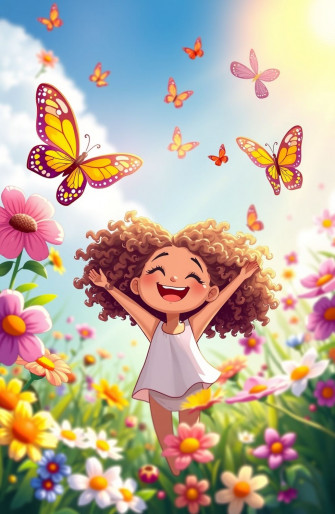 Curly Girl Cartoon Wallpaper
