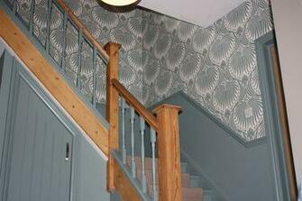 Farrow Ball Lotus Bp2057 Wallpaper With Walls In Oval Room Blue Estate