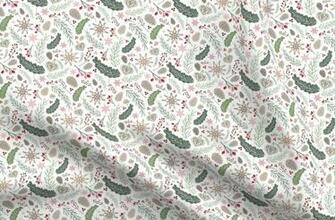 Vintage Folk Winter Woodland Holiday Tos Spoonflower