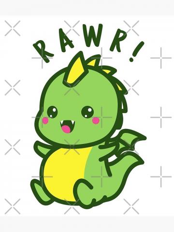 Rawr Cute Kawaii Dinosaur Baby Dino Greeting Card By