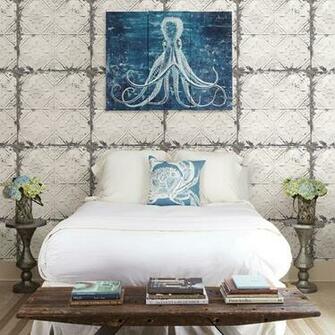 Distressed Tiles White Tin Ceiling Wallpaper By A Streets Prints