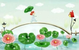 Lake Cartoons Spring Abstract Cartoon Summer Wallpaper HD