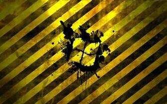 Windows Logo On Black And Yellow Lines Wallpaper