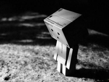 Danbo Wallpaper Sad Black And White