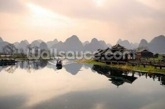 Sunrise In Yangshuo Guilin Wallpaper Mural Wallsauce Ae