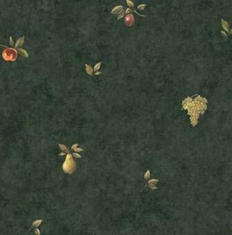 Wallpaper By The Yard Old World Fruit Grapes On Black Faux Suede