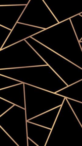 Triangle Geometric Pattern Psd Gold Black Background Premium
