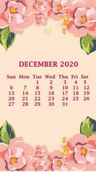 iPhone December Calendar Wallpaper