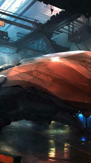 Wallpaper Space Ship 4k HD 8k Matte Painting Art
