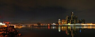 Detroit Skyline Wallpaper At Night By
