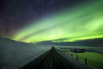 Wallpaper Sky Night Road Northern Lights Desktop