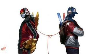 Skt T1 Zed And Tpa Shen With Headphone Skin Art League Of Legends Lol