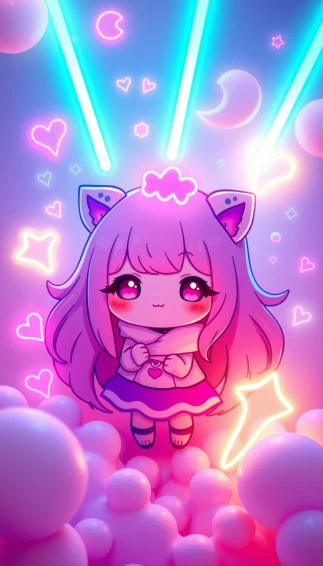 Aesthetic Cute Neon Wallpaper