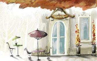 Autumn Cafe Wallpaper HD