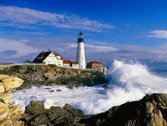 Buildings Lighthouse Portland Head Light Cape Elizabeth Maine
