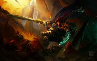 Katarina Garen Figting League Of Legends HD Wallpaper Lol Image