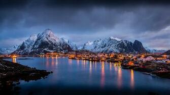 HD Wallpaper Barf Peak Lofoten Islands Norway Winter Landscape