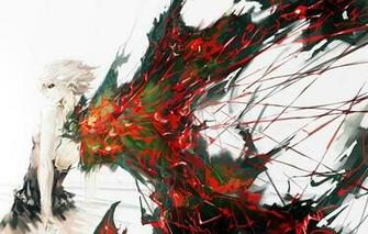 Tokyo Ghoul Kirishima Touka Girl Wings Blood Thread Wallpaper
