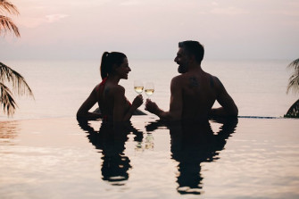 Couple Beach Silhouette Image Wallpaper