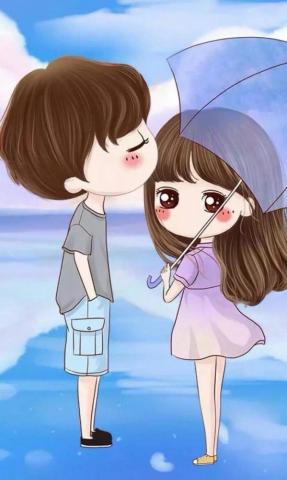 Cute Love Couple Phone Wallpaper