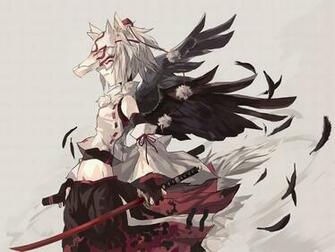 Badass Anime Girl Wallpaper Wings Touhou Hat Weapons