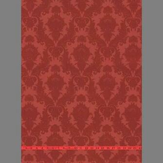 Red Petite Heirloom Damask Velvet Flock Wallpaper Vcc0401