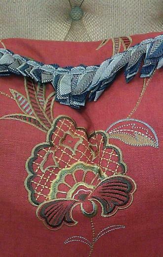 Close Up Of Fabric And Trim Used For My Pillows Calico Corners