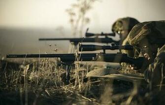 Snipers Soldiers Sniper Rifle Optics Weapons Grass Wallpaper