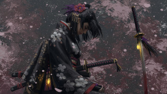 Samurai Girl Katana Art 4k HD Wallpaper