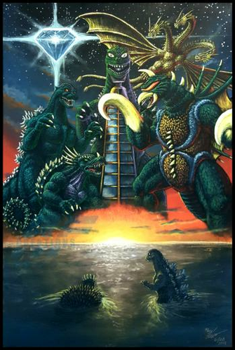 The Toybox Painting Godzilla Vs Gigan By Almightyrayzilla