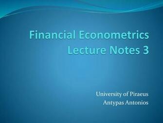 Financial Econometrics Lecture Notes Ppt Video Online