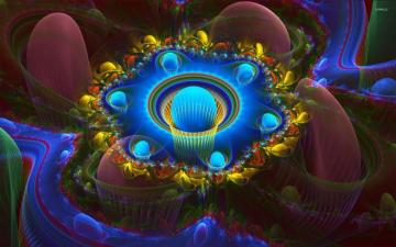 Neon Psychedelic Design Wallpaper Abstract