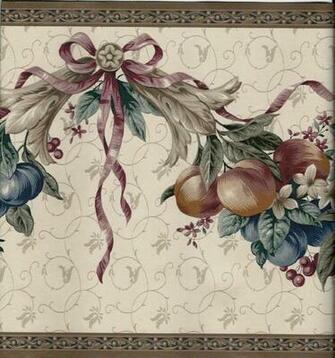 Victorian Fruit Swag Wallpaper Border