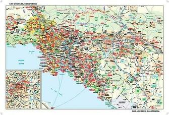 Los Angeles Ca City Map Wall Art Contemporary Wallpaper By