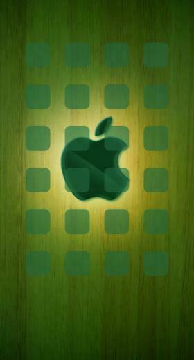 Apple Logo Shelf Cool Plate Yellow Green Wallpaper Sc iPhone7plus