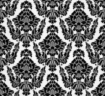 Elegant Flocked Damask Wallpaper Black White Traditional