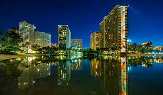 Photos Cities Usa Waikiki Night River Hawaii Building