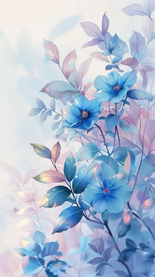 Blue Flowers Wallpaper