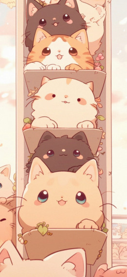 Cute Anime Cats Wallpaper