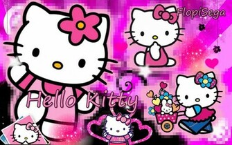 Pink And Black Hello Kitty Background