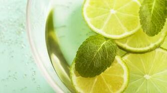 Wallpaper Mint Citrus Lime Glass Water Desktop