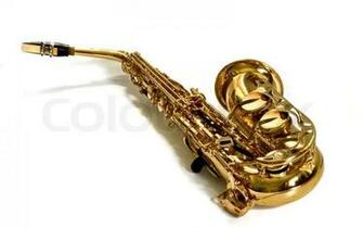 Alto Sax Against White Background Jpg