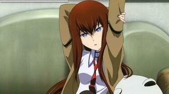 Wallpaper Steins Gate Girl Brunette Pose Couch
