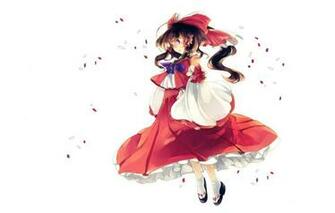 Wallpaper White Background Bow Priestess Art Confetti Hakurei