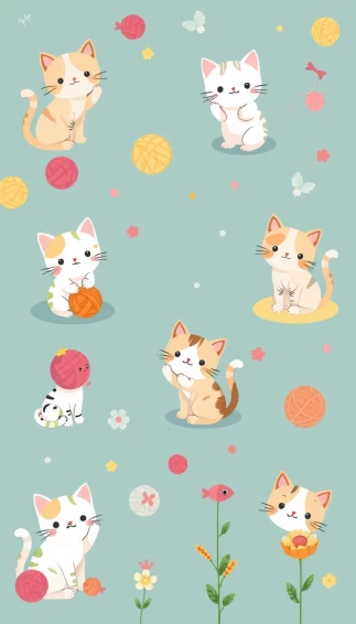 Cute Cat Drawings Wallpaper